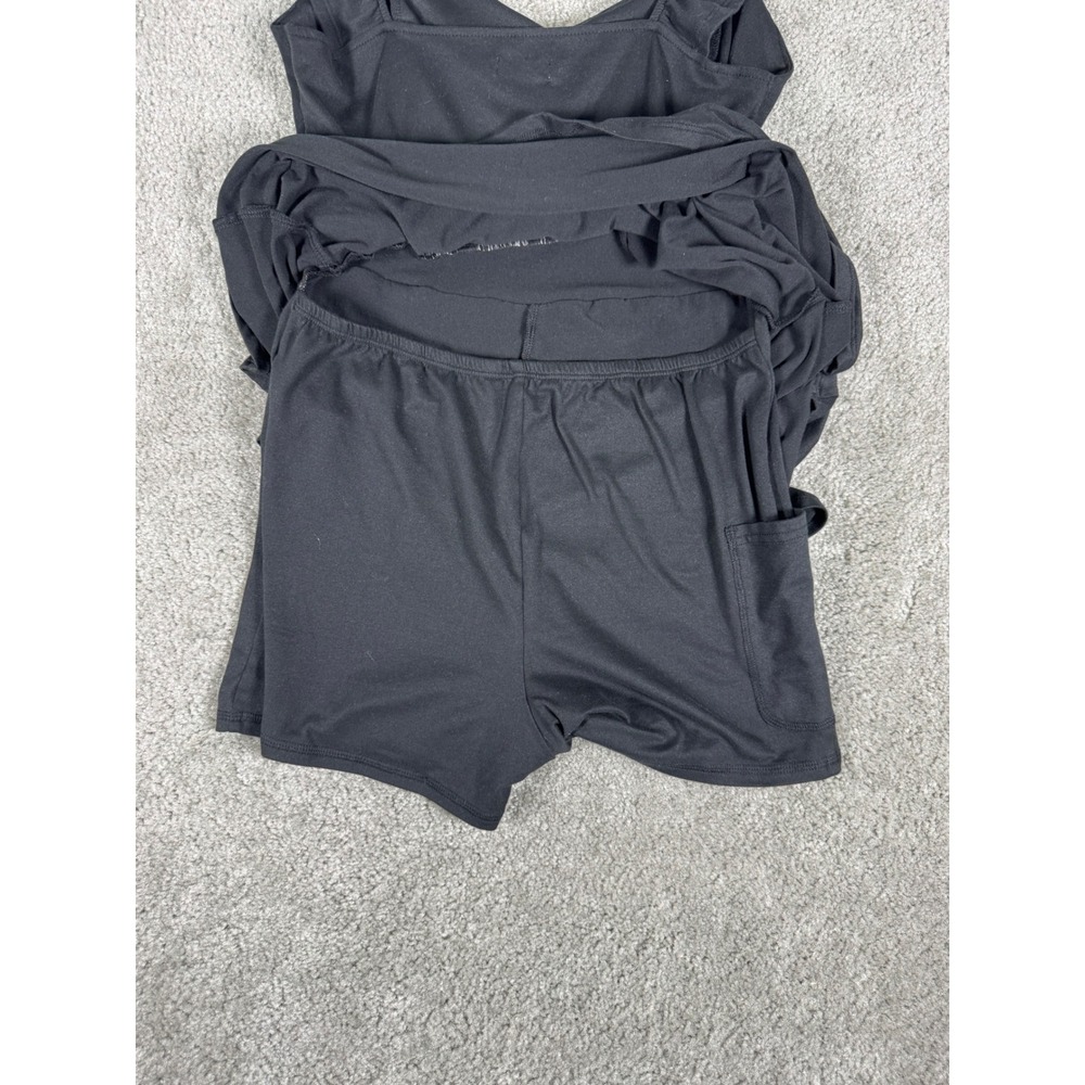 Hollister Black Active Dress Ruffle Strap Cinched Sweetheart with Shorts Medium - Picture 6 of 8